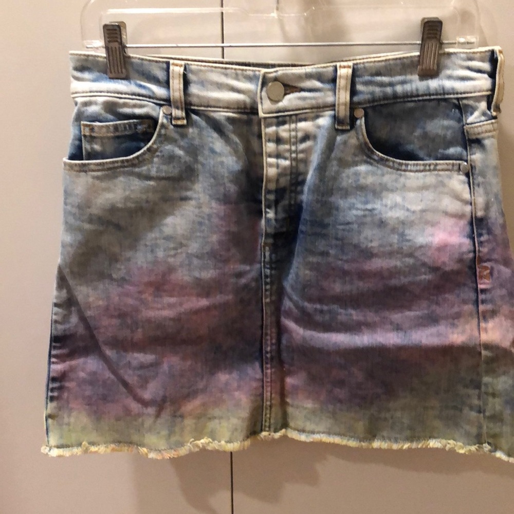 - Zadig & Voltaire Tie-dyed dipped denim skirt